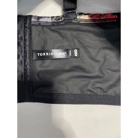 Torrid XO Plunge Corset Push Bra in Skull Floral Print women's Plus Size 48D - Picture 2 of 5